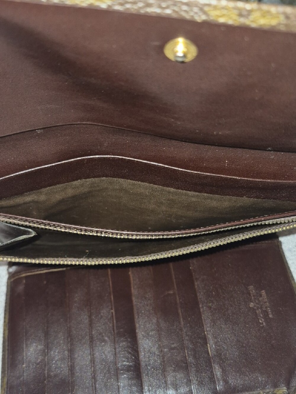 Louis Vuitton Monogram Fold-Over Wallet in Brown and Tan - Picture 6 of 9